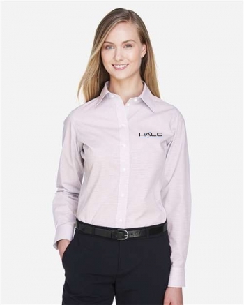 Women's Crown Collection® Micro Tattersall Woven Dress Shirt